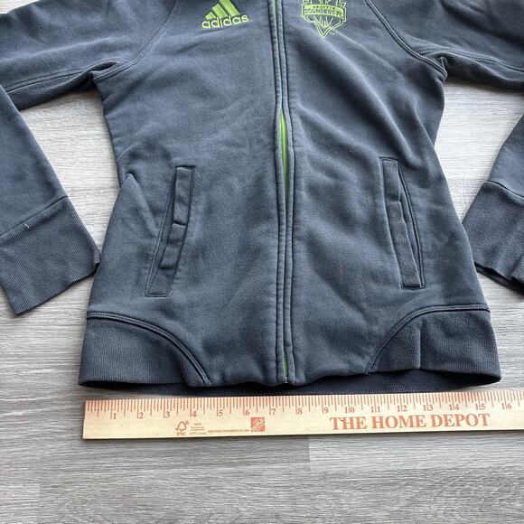 Adidas Seattle Sounders FC Jacket Womens S Gray Full Zip Track Soccer MLS - Picture 2 of 7